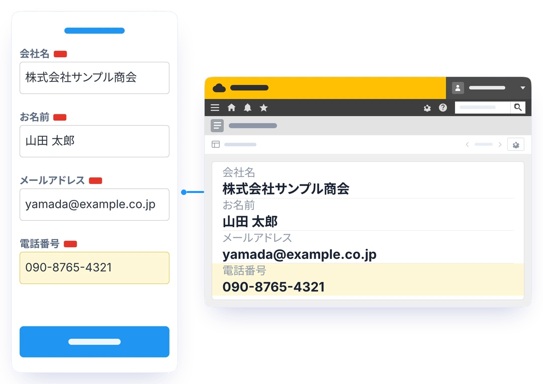 同じ相手の回答は、既存のレコードを更新できる